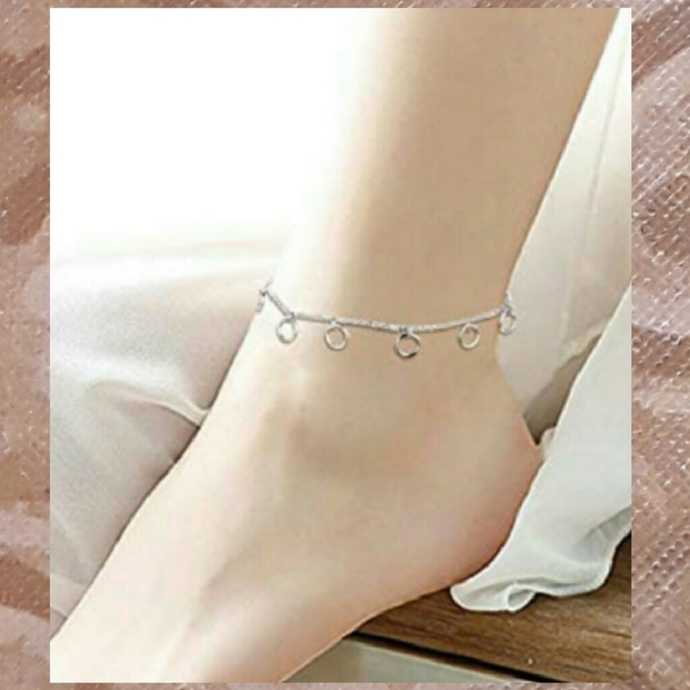 NEW S925 Anklet Circle  Bracelet - Picture 2 of 7